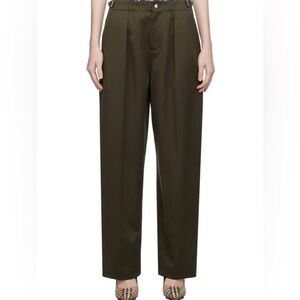 Olive Green Burberry Trousers